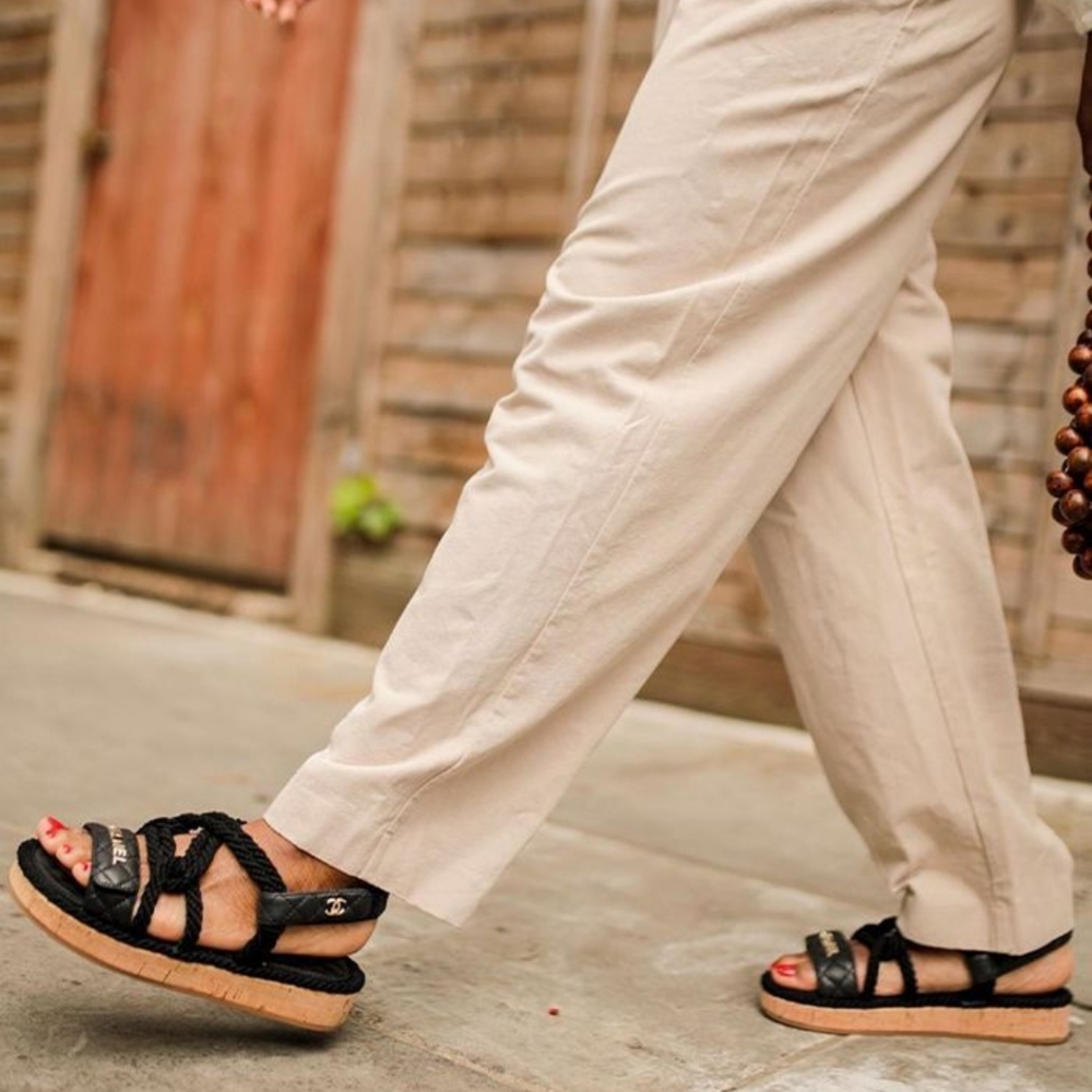 Chanel dad cord sandals